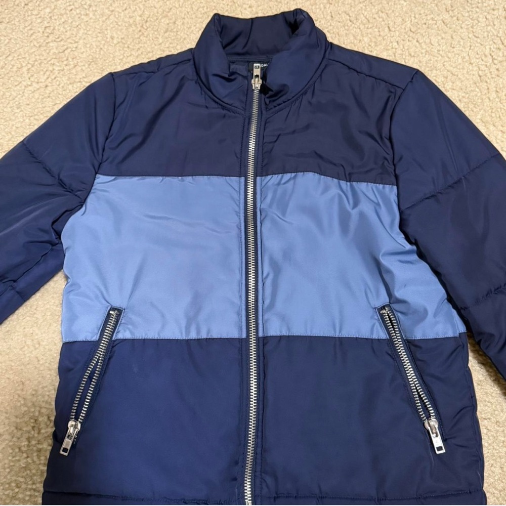 Kendall & Kylie Navy and Light Blue Puffer Jacket